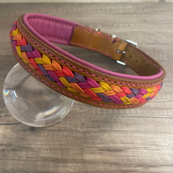 Collare Sunset in Pelle e Paracord