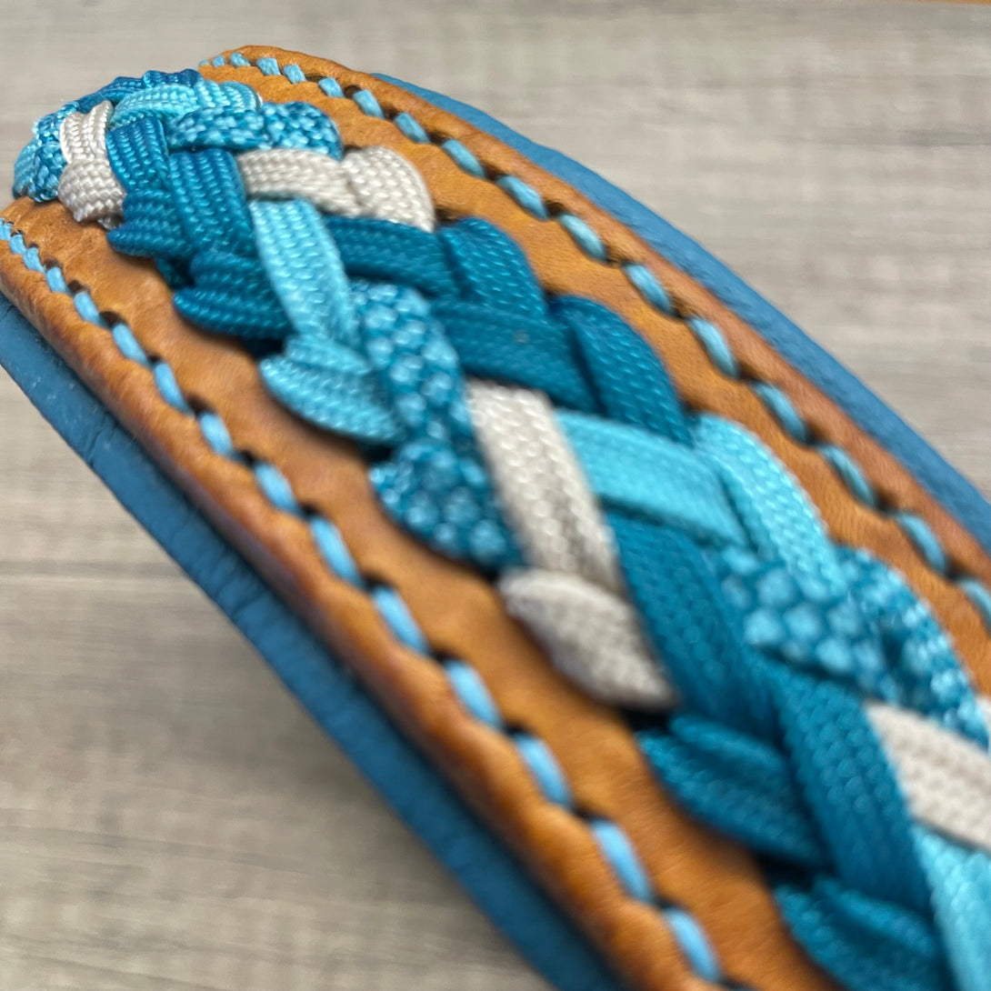 Frusta In Paracord E Pelle - 16 Trecce Con Manico Ad Anello E Cracker - Foto 11